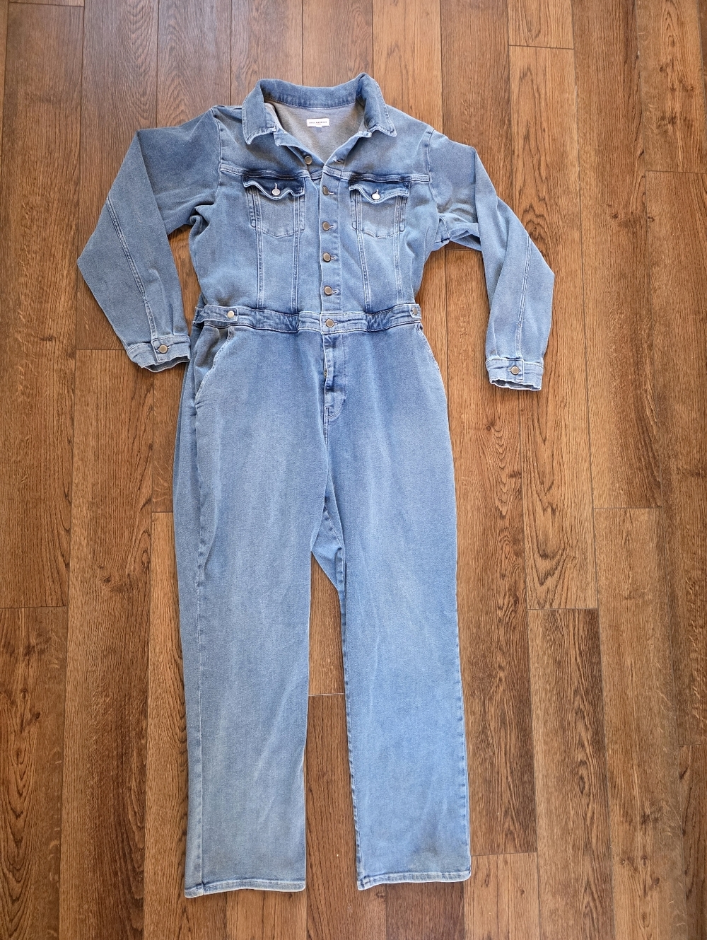 Good American Light Blue Denim Jumpsuit